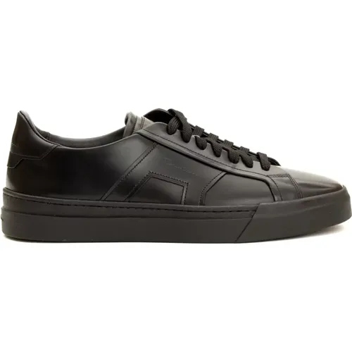 Doppel-Schnalle Schwarzer Sneaker - Santoni - Modalova