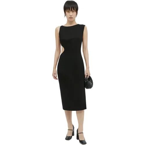 Asymmetrisches Arc Cut-Out Midi Kleid , Damen, Größe: L - St. Agni - Modalova