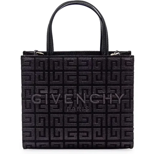Schwarze Tasche mit gestickter Signatur und goldfarbenen Details - Givenchy - Modalova