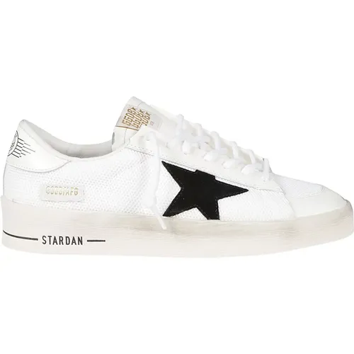 Weiße Lederschnürschuhe mit Sternenpatch,Weiße Ledersneaker mit Schnürverschluss,Sneakers - Golden Goose - Modalova