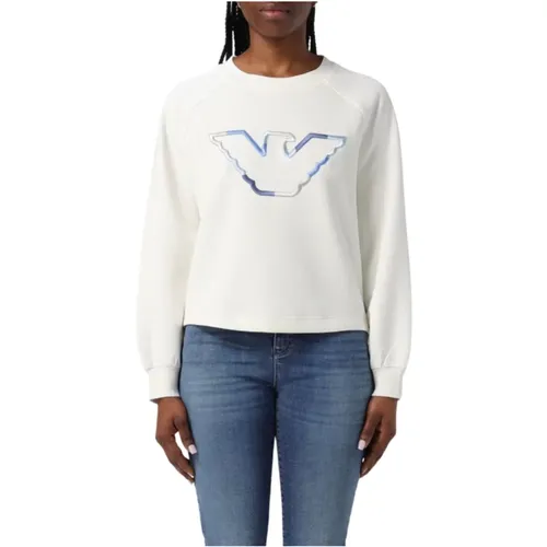 Women's 3D Jersey Sweatshirt , female, Sizes: M, S - Emporio Armani - Modalova