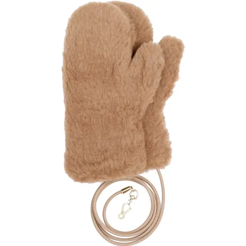 Gloves, female, , Size: S/M Luxurious Camel Hair Gloves Aw25 - Max Mara - Modalova