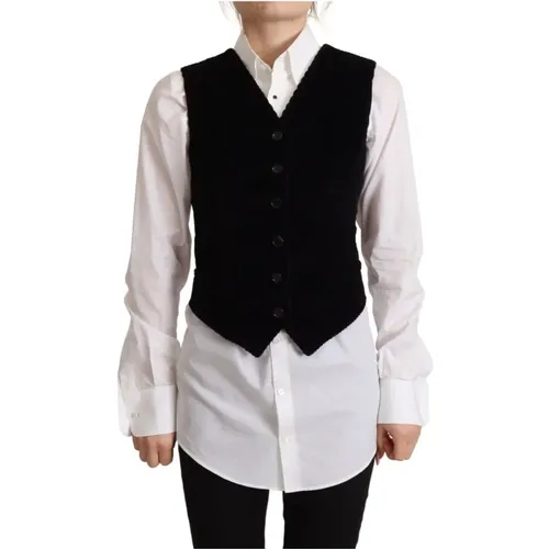Sophisticated V-Neck Vest Top , female, Sizes: XS - Dolce & Gabbana - Modalova