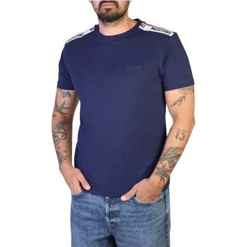 Herren T-Shirt aus 100% Baumwolle , Herren, Größe: XL - Moschino - Modalova