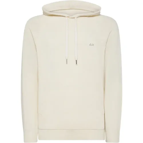 Hoodies, male, , Size: 2XL Cream Hooded Sweater Warm White - Sun68 - Modalova