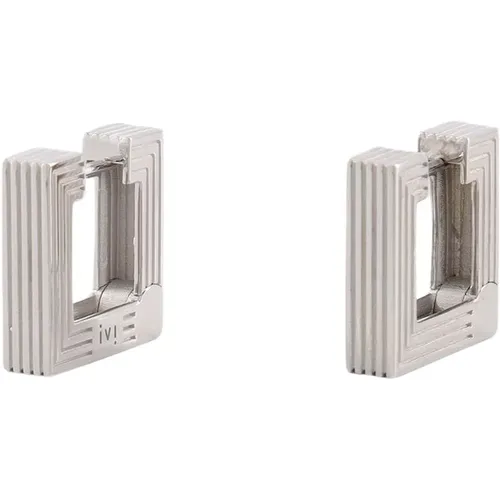 Earrings, female, , Size: ONE SIZE Aurelia Mini Rhodium-Plated Mini Hoops - IVI - Modalova