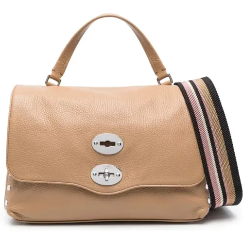 Leather Shoulder Bag with Stud Embellishment , female, Sizes: ONE SIZE - Zanellato - Modalova