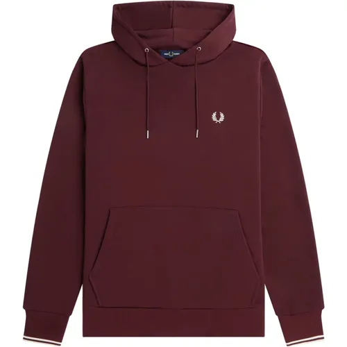 Hoodies, male, , Size: XL Dark Tipped Hooded Sweatshirt - Fred Perry - Modalova