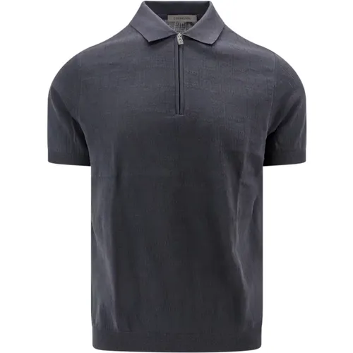 Grey Zip Closure T-Shirt , male, Sizes: 3XL - Corneliani - Modalova