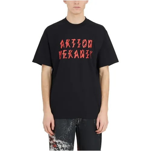 Bedrucktes T-Shirt , Herren, Größe: L - 44 Label Group - Modalova