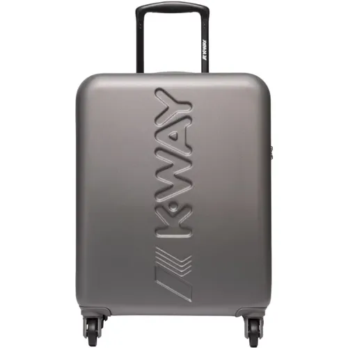 Grey Cabin Bag with Maxi Logo and TSA Lock , male, Sizes: ONE SIZE - K-way - Modalova