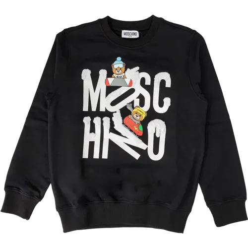 Kinder Sweatshirt Schwarz Regular Fit Baumwolle - Moschino - Modalova