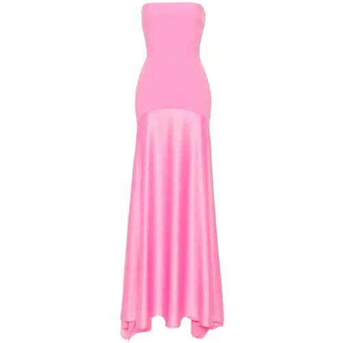 Rosa Bustier-Stil Kleid mit Drapierten Details , Damen, Größe: S - Solace London - Modalova