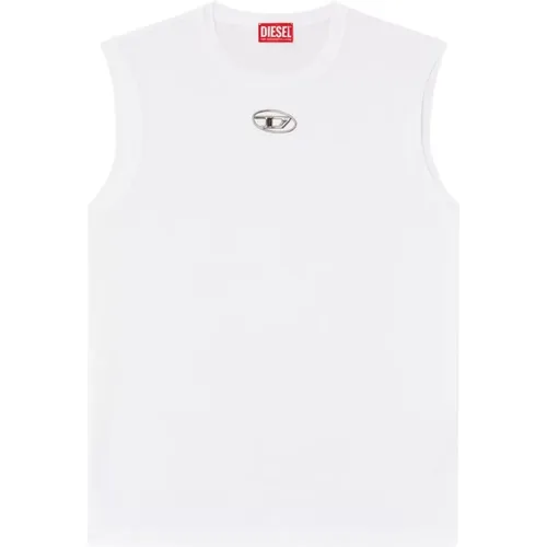 Sleeveless Tops, male, , Size: M Tank Top with Silver Logo - Diesel - Modalova