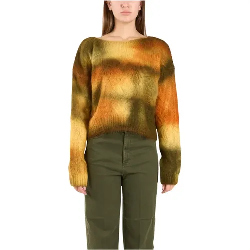 Mohair Cropped Pullover mit Zopfdetail - Dondup - Modalova