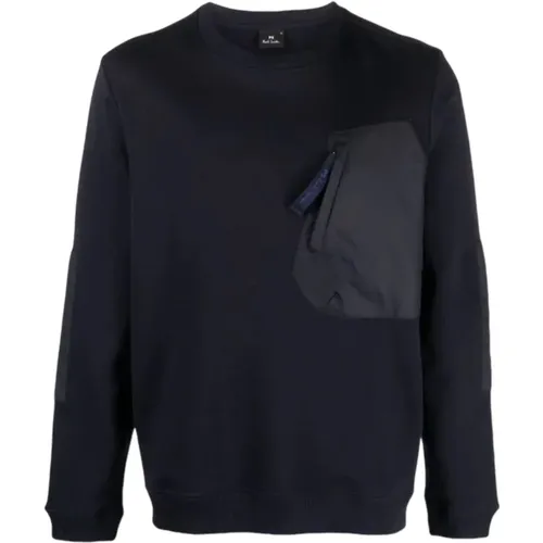 Navy Organic Cotton Sweatshirt , male, Sizes: M - PS By Paul Smith - Modalova