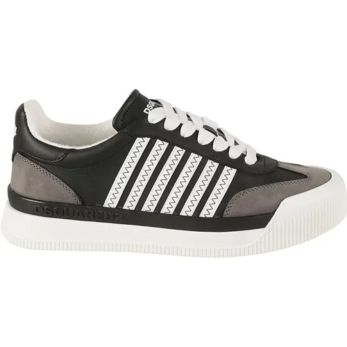 Schwarze Leder Sneakers , Herren, Größe: 43 EU - Dsquared2 - Modalova