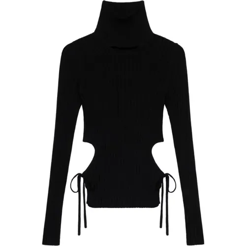 Turtlenecks, female, , Size: M Ribbed Knit Turtleneck Sweater - Blumarine - Modalova