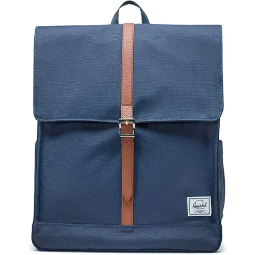 Marineblauer Stadtrucksack mit gestreiftem Stoff - Herschel - Modalova