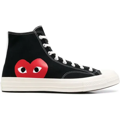 Canvas High-Top Sneakers , male, Sizes: 3 UK - Comme des Garçons Play - Modalova