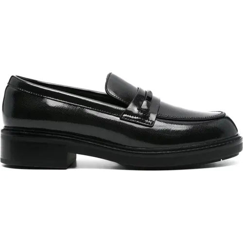 Leather Loafer Flats , female, Sizes: 7 UK, 5 UK, 4 UK, 8 UK, 6 UK, 3 UK - Calvin Klein - Modalova