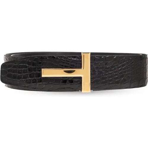 Belts, male, , Size: 85 CM Leather belt - Tom Ford - Modalova