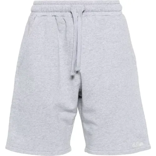 Graue Jersey-Shorts mit Logo-Stickerei , Herren, Größe: L - MC2 Saint Barth - Modalova