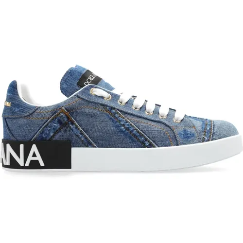 ‘Portofino’ Denim-Sneakers , Damen, Größe: 37 EU - Dolce & Gabbana - Modalova