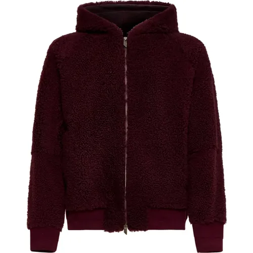 Zip-throughs, male, , Size: XL Reversible Raglan Bordeaux Coat - Salvatore Santoro - Modalova