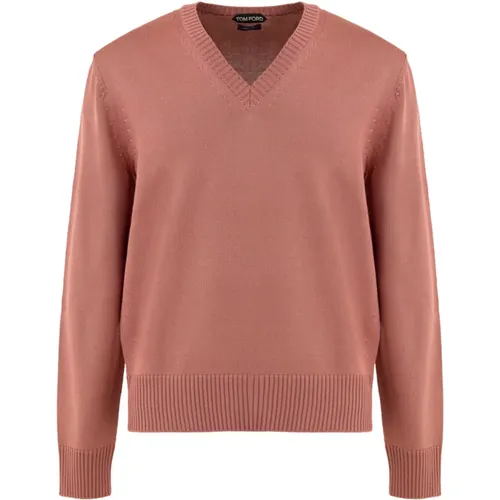 V-neck Knitwear, male, , Size: L V-Neck Sweater - Tom Ford - Modalova