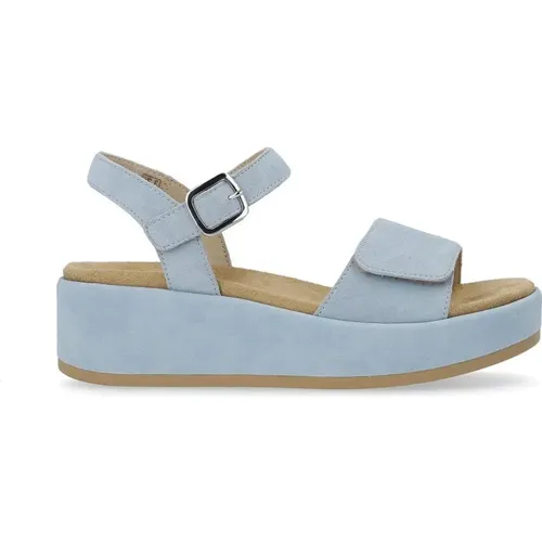 Blaue Lässige Flache Sandalen Frauen , Damen, Größe: 37 EU - Remonte - Modalova