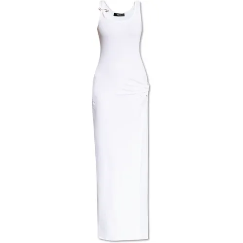 Maxi Dresses, female, , Size: S Dress with front slit - Versace - Modalova