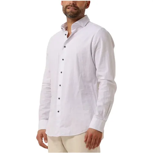 Klassisches Weißes Cutaway Hemd Baumwolle Leinen , Herren, Größe: 5XL - Profuomo - Modalova
