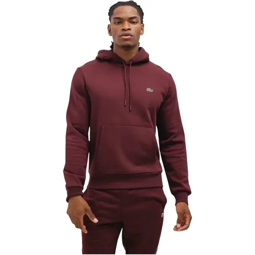 Fleece Hoodie Herren Dunkelrot , Herren, Größe: M - Lacoste - Modalova