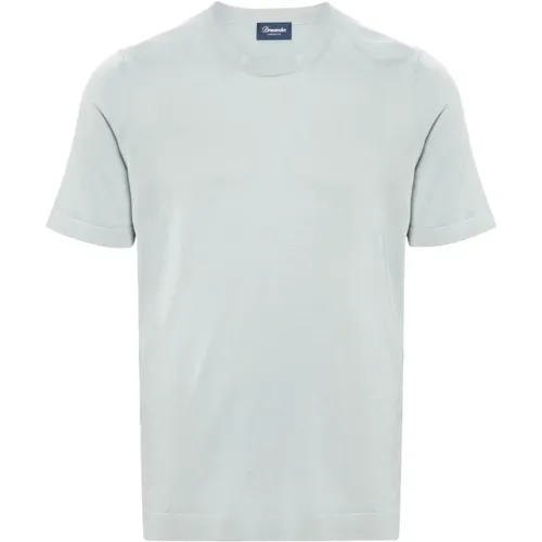Acqua Marina T-Shirt,Blaues Rundhals-T-Shirt,T-SHIRT FROSTED,Rosa T-Shirt,AZZURRO T-Shirt - Drumohr - Modalova