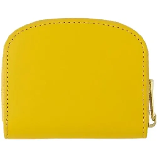 Demi Lune Mini Compact Change Purse - A.p.c - Leather - , female, Sizes: ONE SIZE - A.p.c. - Modalova