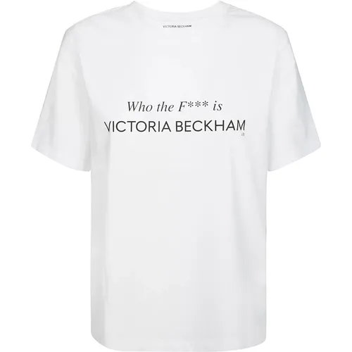 T-Shirts, female, , Size: XS WHO THE F*** IS Slogan Tee - Victoria Beckham - Modalova