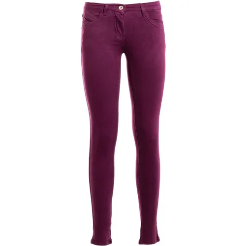 Hoch taillierte Skinny Pflaume Violett Hose - PATRIZIA PEPE - Modalova