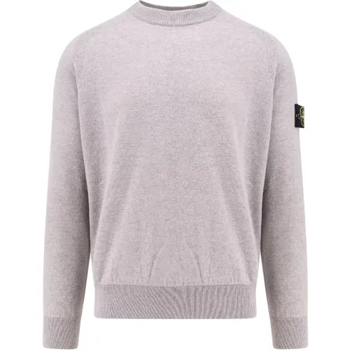 Logo Patch Virgin Wool Sweater , male, Sizes: XL, L, 2XL - Stone Island - Modalova