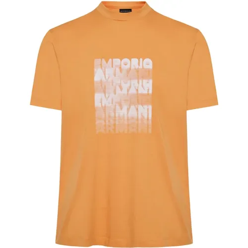 Herren Baumwoll T-Shirt, Modisches Design - Emporio Armani - Modalova