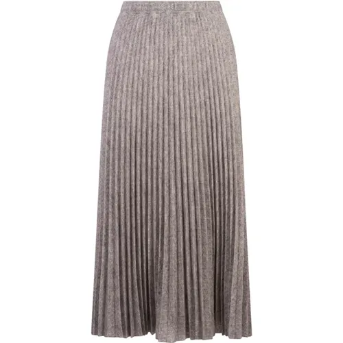 Grey Pleated Midi Skirt , female, Sizes: S, M - Ermanno Scervino - Modalova