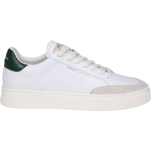 Green Leather Sneakers Suede Details , male, Sizes: 7 UK, 11 UK, 10 UK, 8 UK, 9 UK - Crime London - Modalova