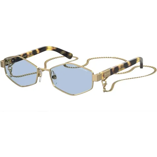 Geometric Metal Sunglasses with Havana Acetate Arms , female, Sizes: 55 MM - Marc Jacobs - Modalova