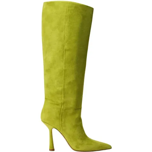 Suede boots with 10 cm heel , female, Sizes: 7 UK, 4 UK, 6 UK, 5 UK - Hibourama - Modalova