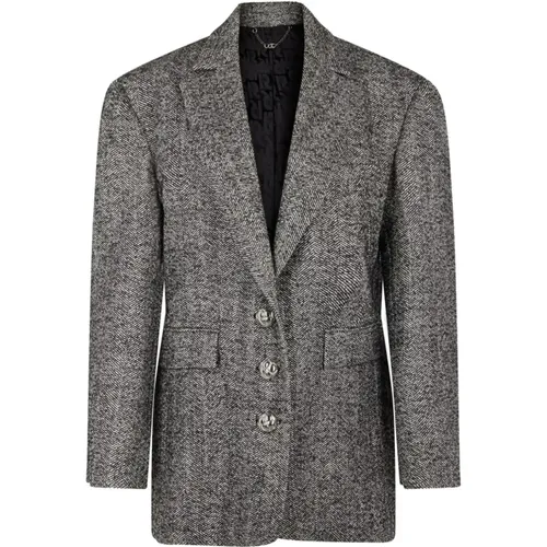 Blazers, female, , Size: 2XS Grey Jackets Herringbone Classic Front Button - Paco Rabanne - Modalova