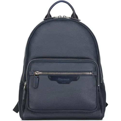 Leder Rucksack Stylisch Funktional - Santoni - Modalova