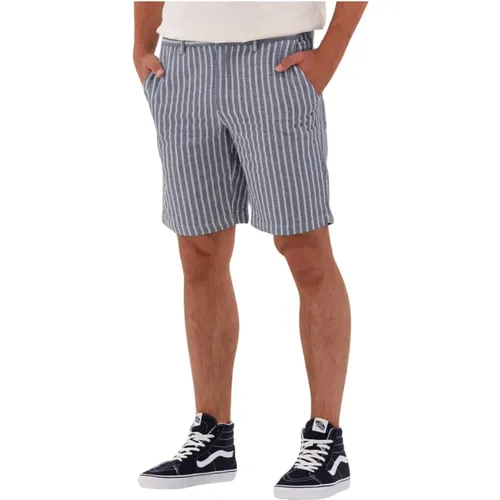 Herren John Stripe Shorts Blau , Herren, Größe: M - Anerkjendt - Modalova