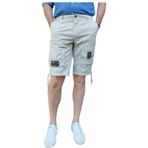 Casual Shorts, male, , Size: L Cotton Bermuda Shorts with Pilot Pockets - aeronautica militare - Modalova