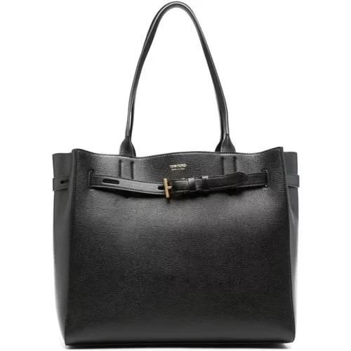 Hammered Leather Tote Bag , female, Sizes: ONE SIZE - Tom Ford - Modalova