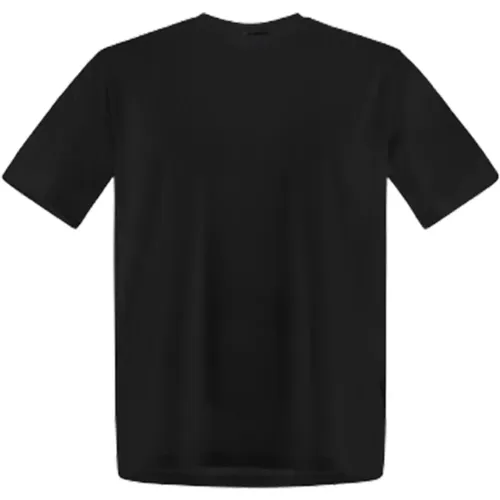 T-Shirt aus Superfeiner Stretch-Baumwolle in Schwarz , Herren, Größe: 2XL - Herno - Modalova